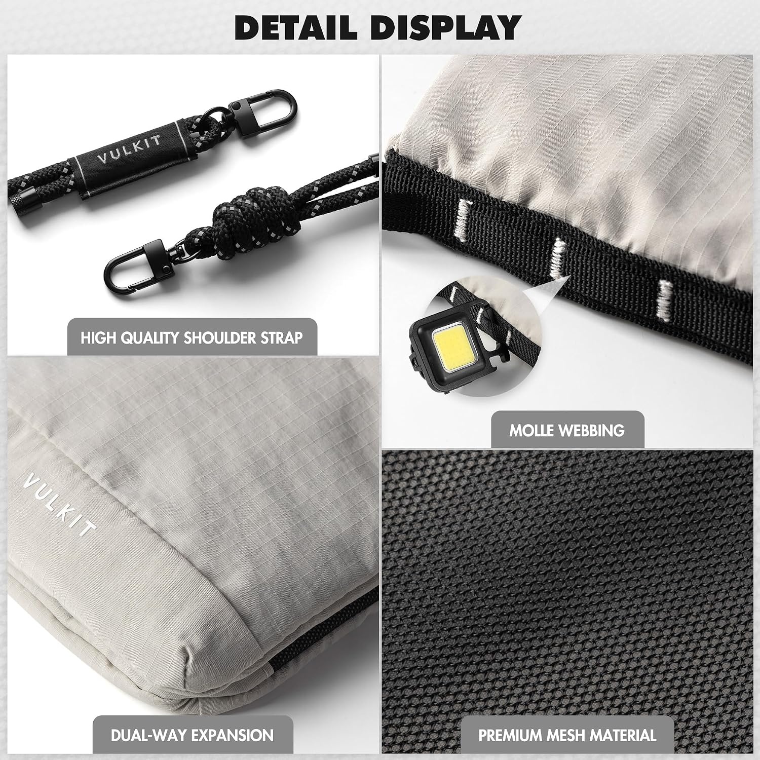 image:imageVULKIT City Pouch Crossbody Travel Bags RFID Blocking Travel Wallet Passport Pouch Neck Wallet Phone Bags for Men Women TeensGreige