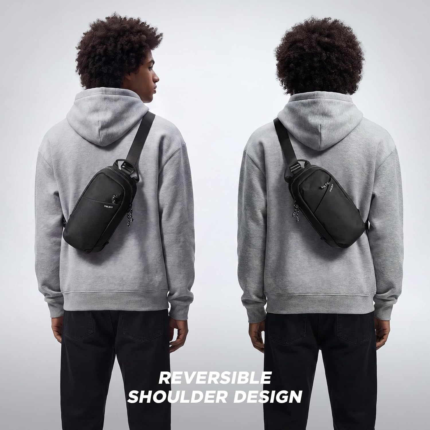 image:imageVULKIT Sling Crossbody Bag Protective Travel Carrying Case with 8 Game Card Slots Large Capacity Adjustable Shoulder StrapBlack