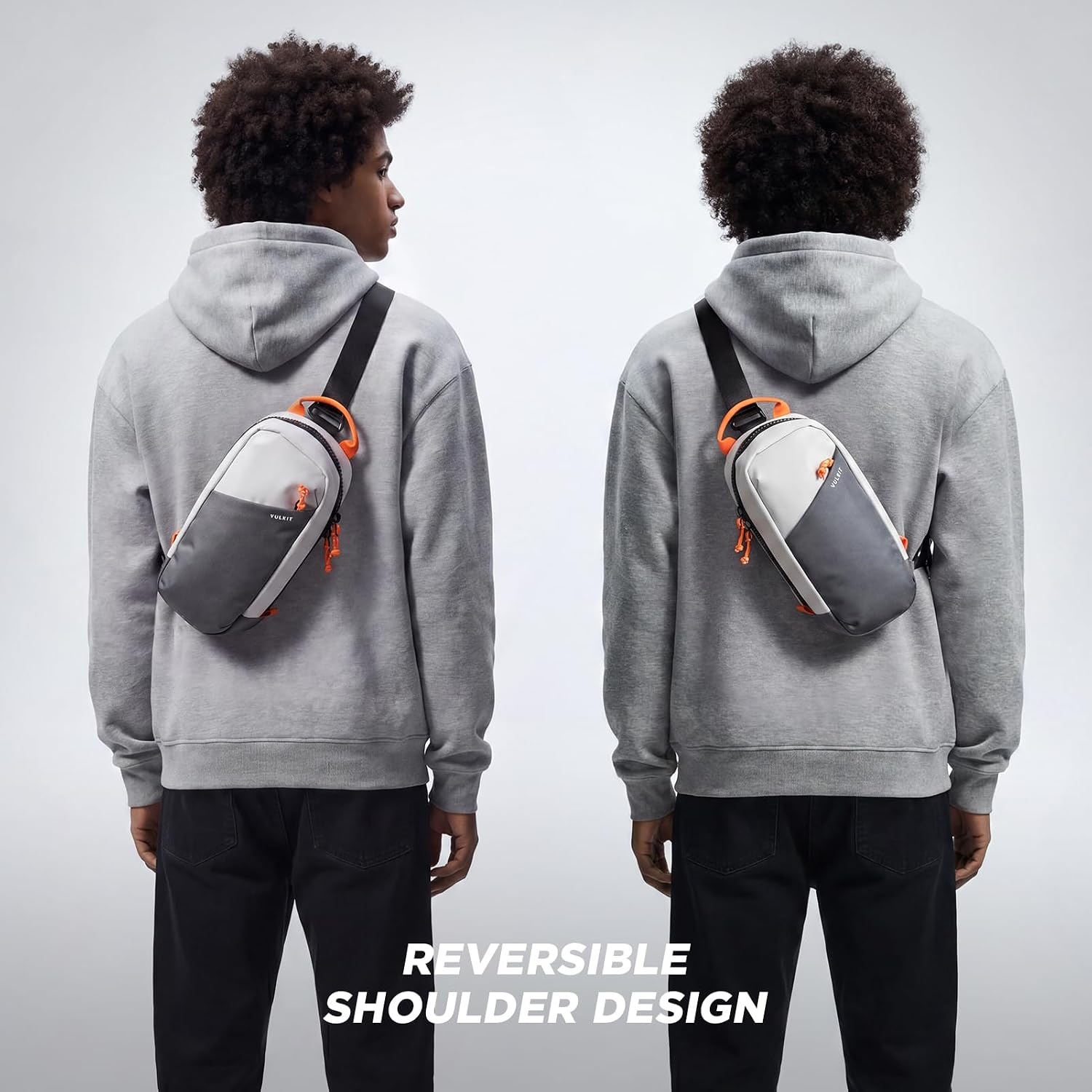 image:imageVULKIT Sling Crossbody Bag Protective Travel Carrying Case with 8 Game Card Slots Large Capacity Adjustable Shoulder StrapGray