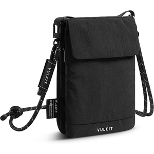 VULKIT City Pouch Crossbody Travel Bags RFID Blocking Travel Wallet Passport Pouch Neck Wallet Phone Bags for Men Women Teens(Black)